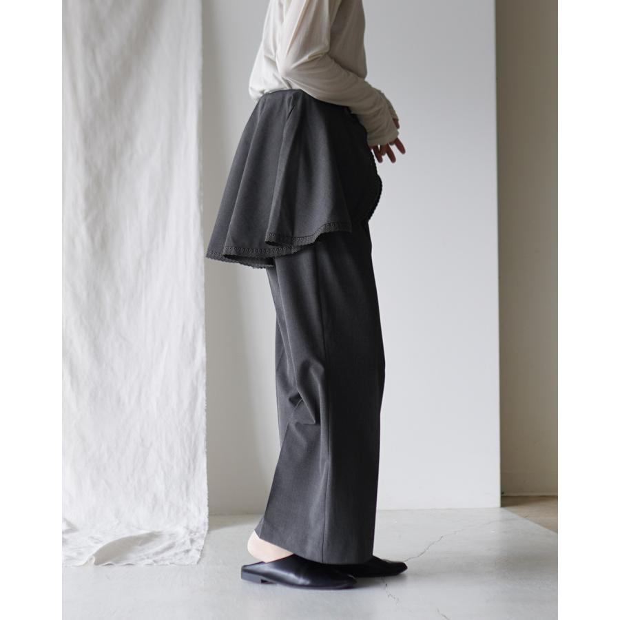 cygne スカラップケープ　グレー SALE！クリンクル クリンクル crinkle ワイドパンツ スカラップ ケープ