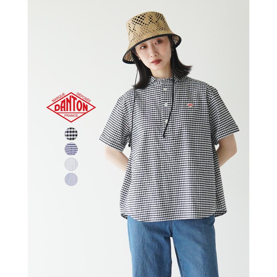 ダントン Danton ギンガムチェック ラウンドカラープルオーバー 半袖シャツ レディース 22春夏 Jd 3565trd Danton Jd 3565trd Crouka Yahoo 店 通販 Yahoo ショッピング