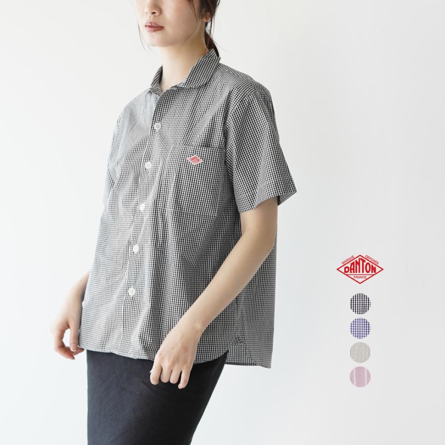 想像を超えての ダントン Danton シャツ ラウンドカラー 半袖 ギンガム チェック ストライプ 日本製 レディース 21春夏 Jd 3784mtp 55 以上節約 Www Simon Page Com