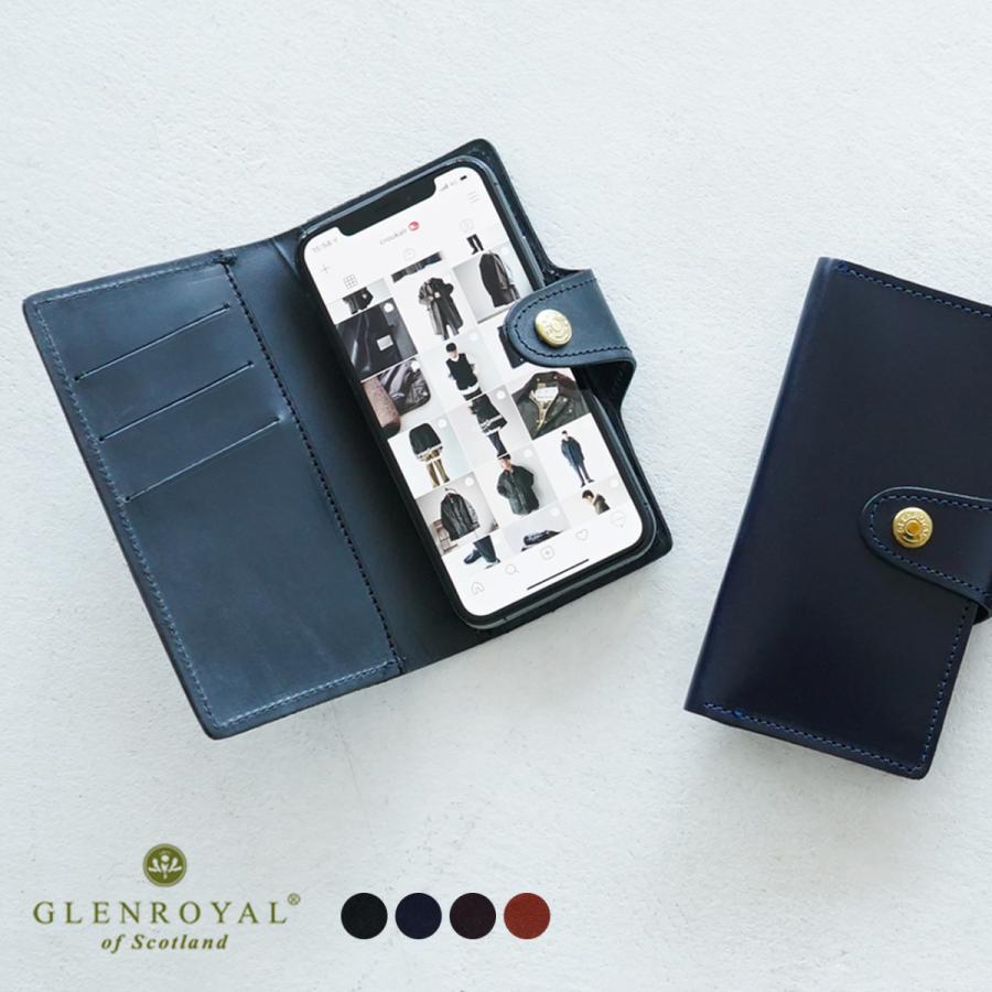 GLEN グレンロイヤル ブライドルレザー手帳型スマホケース Lサイズ GLENROYAL グレンロイヤル 手帳型 スマートホン ケース メンズ