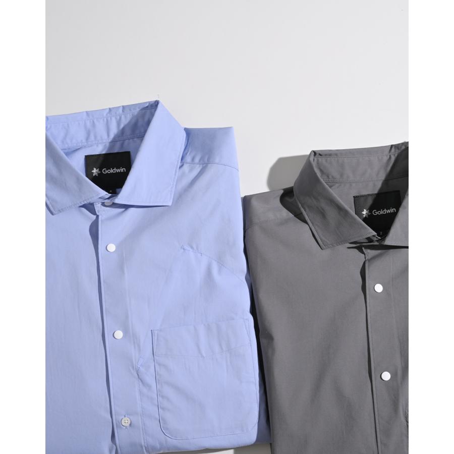 ゴールドウィン GOLDWIN コンフォータブル シャツ Comfortable Shirt ワイドカラー ブルー グレー メンズ 2024春夏 GL54138｜crouka｜03