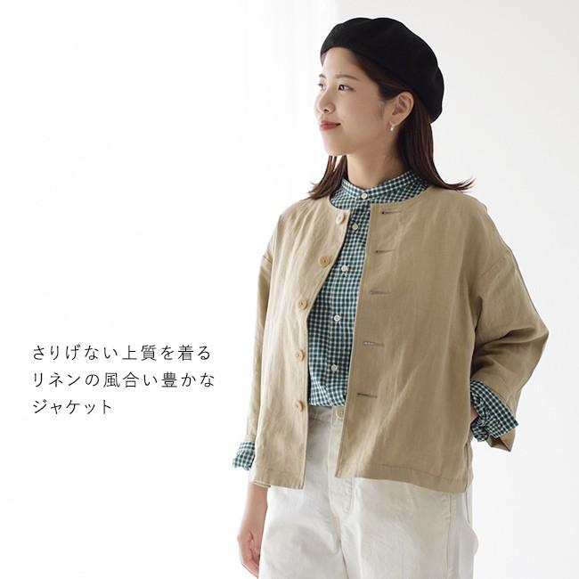 グランマママドーター GRANDMA MAMA DAUGHTER リネン ノーカラー