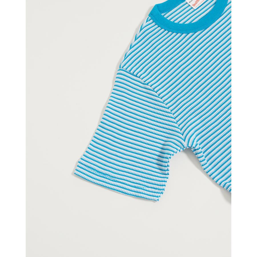 SALE！ヘルスニット Healthknit マルチボーダーワッフルクルーネック