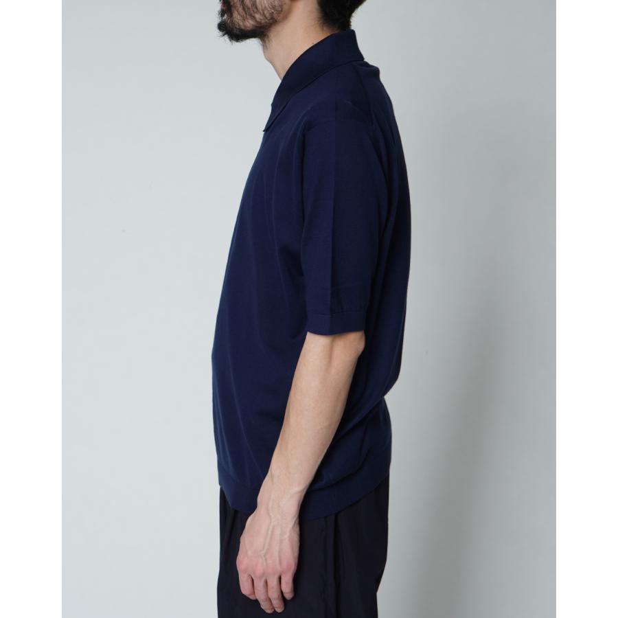 JOHN SMEDLEY ネイビー ポロシャツ ISIS JOHN SMEDLEY ジョンスメドレー ISIS 半袖 ニット ポロシャツ