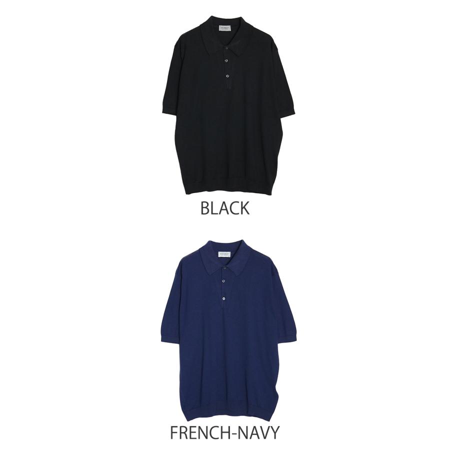 John SMEDLEY 黒 半袖ポロシャツ JOHN SMEDLEY ジョンスメドレー 半袖ポロシャツ メンズ ISIS