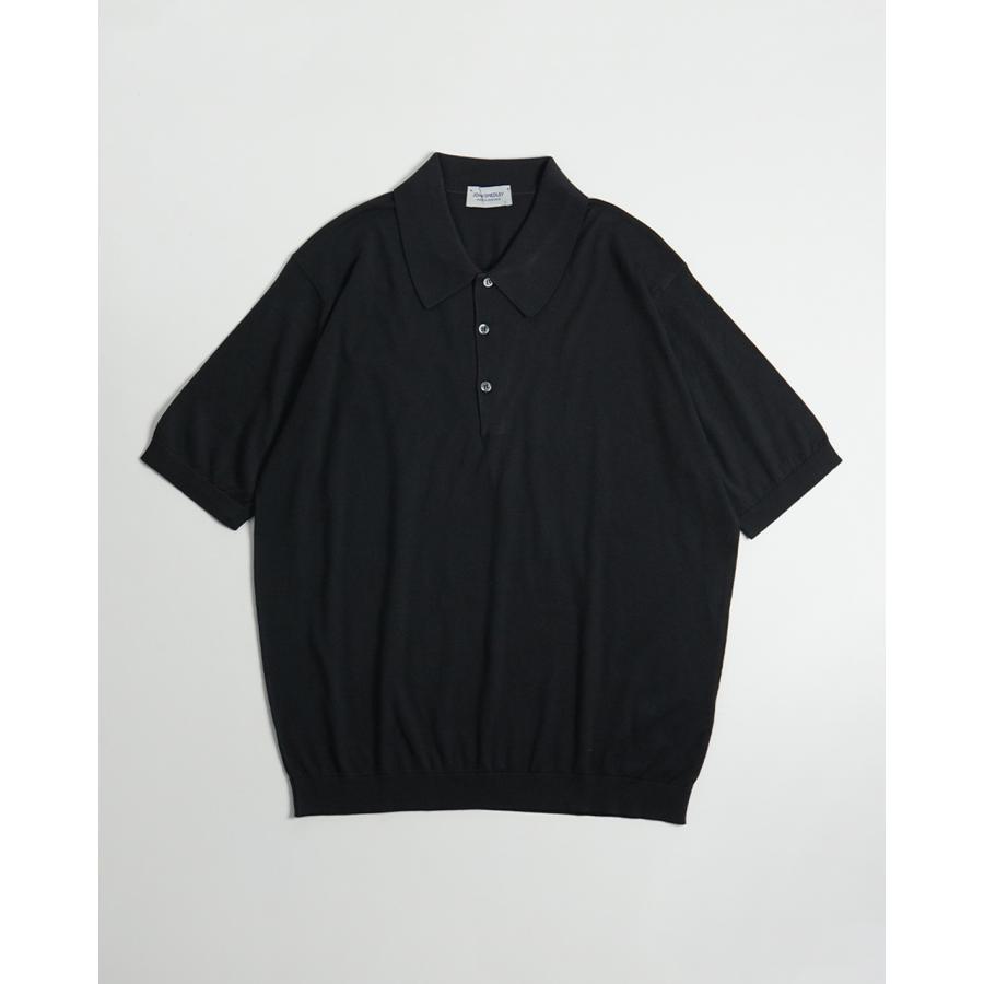 John SMEDLEY 黒 半袖ポロシャツ JOHN SMEDLEY ジョンスメドレー 半袖ポロシャツ メンズ
