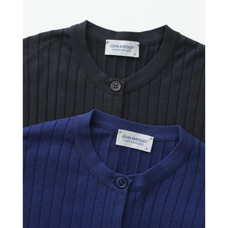 JOHN SMEDLY 長袖テッピングクルーネックカーディガン 3106ea64d7ac55764869f0789727df