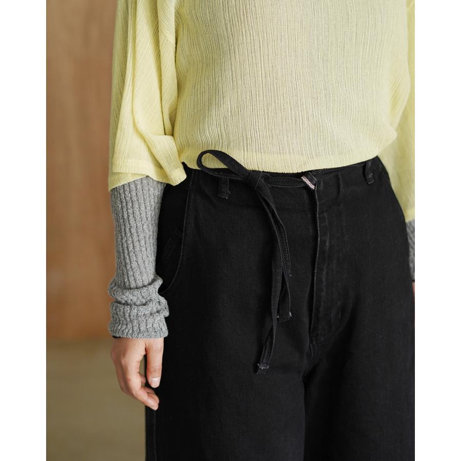 ジョイスアディッド JOICEADDED ラウンド ワイド デニム トラウザー