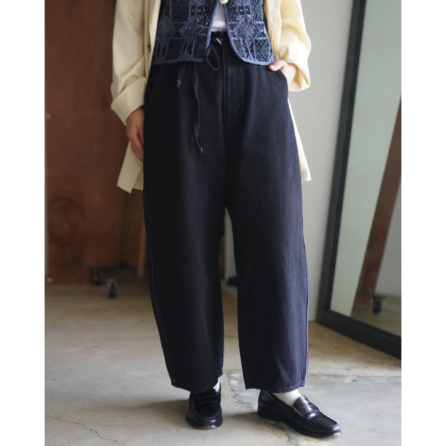 ジョイスアディッド JOICEADDED ラウンド ワイド デニム トラウザー