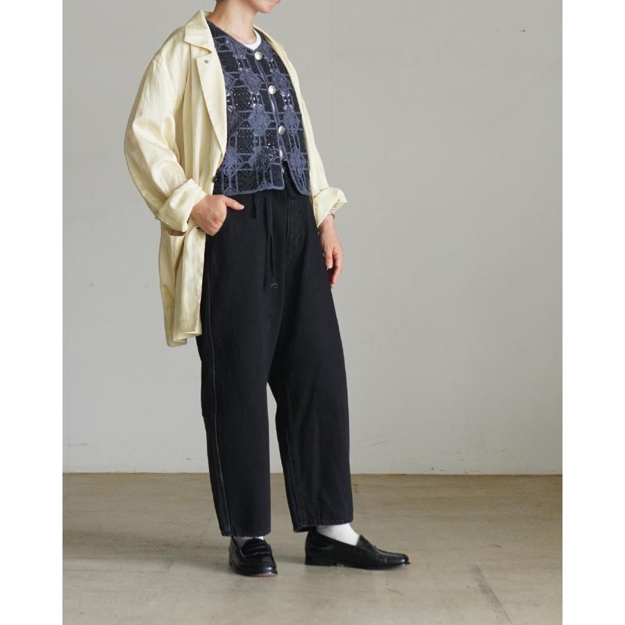 ジョイスアディッド JOICEADDED ラウンド ワイド デニム トラウザー