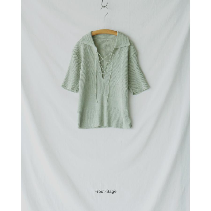 ジョイスアディッド JOICEADDED サトル アクセント ニットポロ レディース Subtle Accent Knit Polo J261KN05の画像