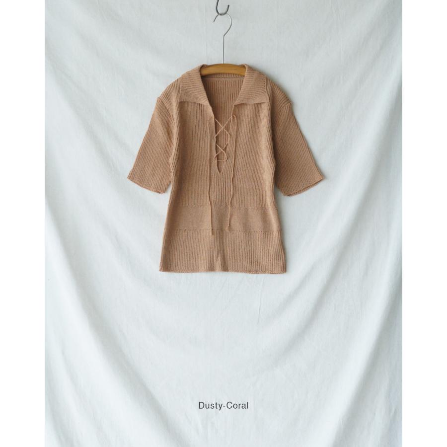 ジョイスアディッド JOICEADDED サトル アクセント ニットポロ レディース Subtle Accent Knit Polo J261KN05の画像