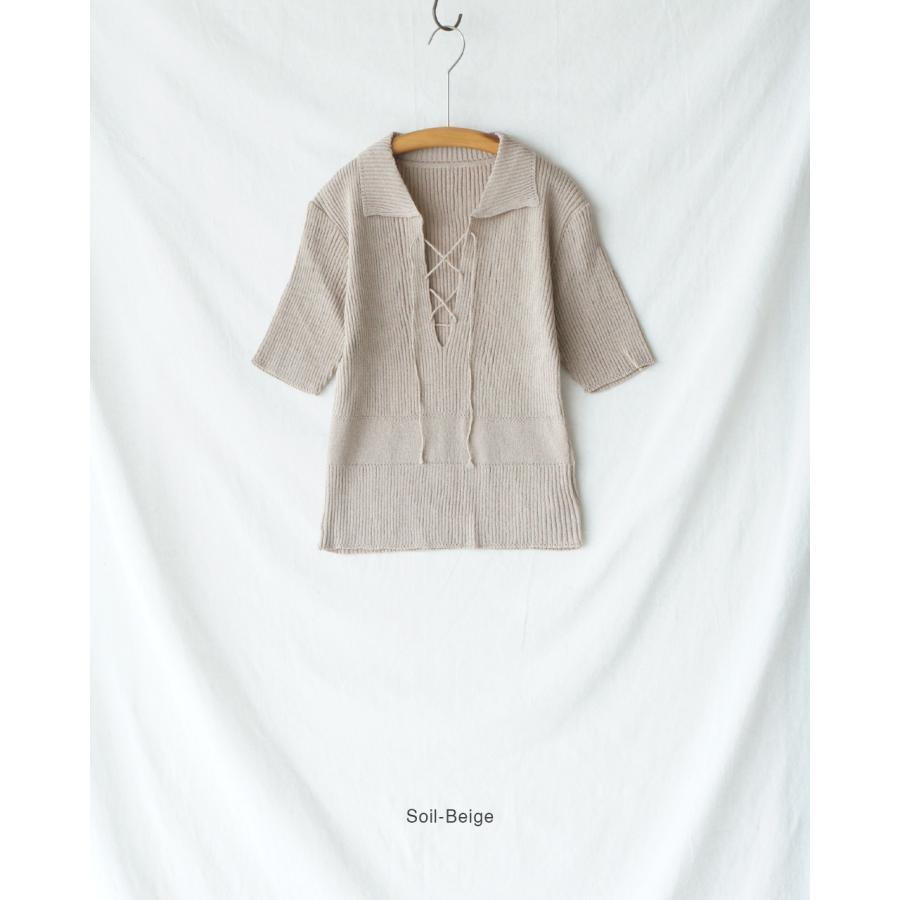 ジョイスアディッド JOICEADDED サトル アクセント ニットポロ レディース Subtle Accent Knit Polo J261KN05の画像
