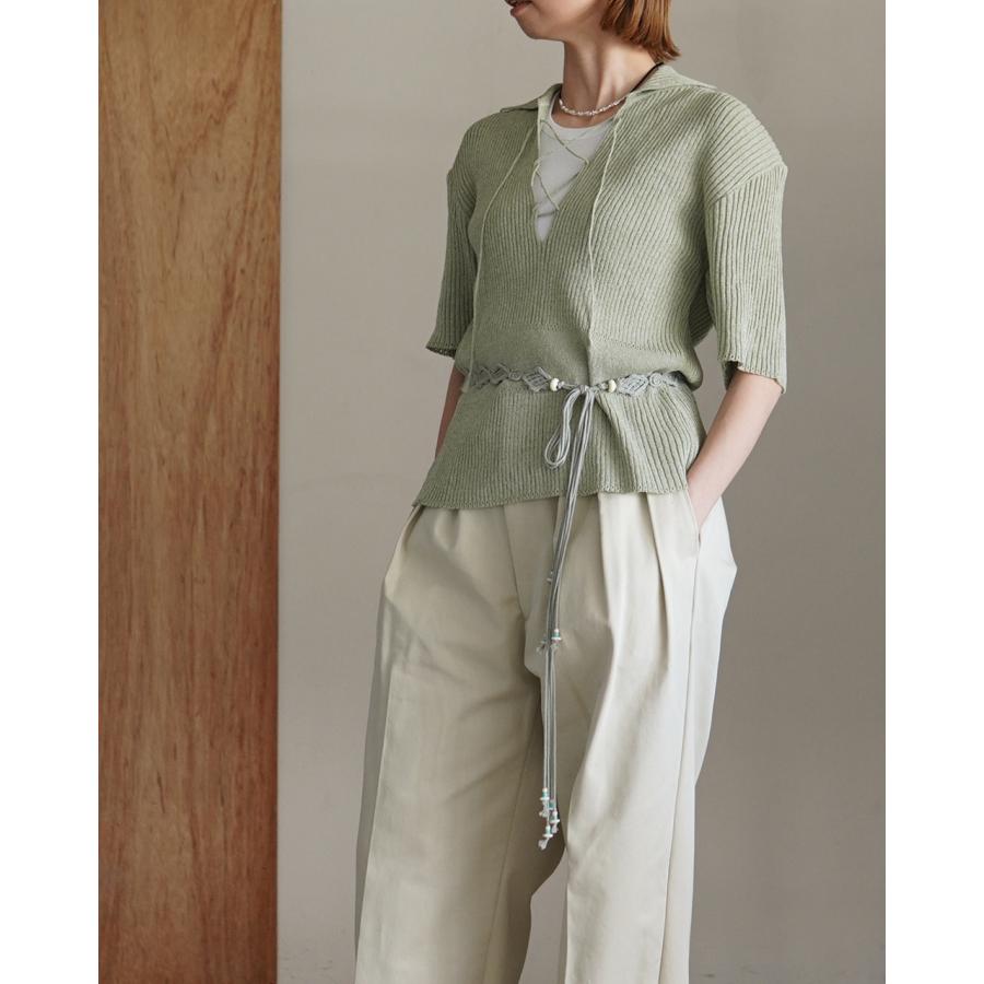 ジョイスアディッド JOICEADDED サトル アクセント ニットポロ レディース Subtle Accent Knit Polo J261KN05の画像