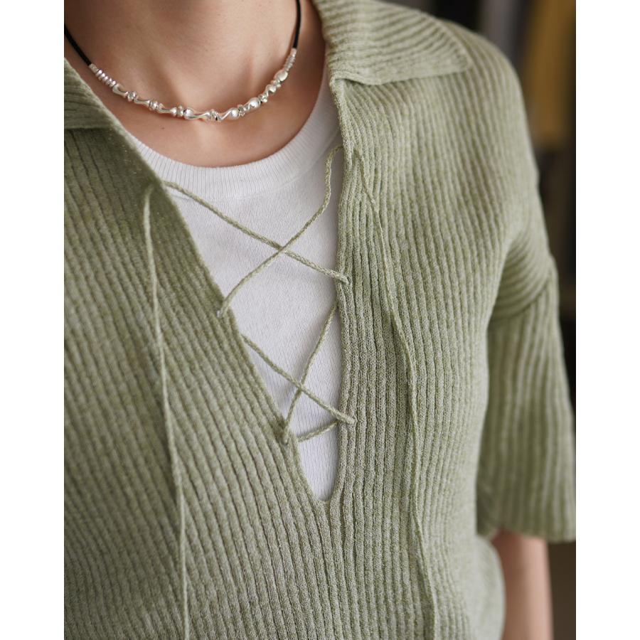 ジョイスアディッド JOICEADDED サトル アクセント ニットポロ レディース Subtle Accent Knit Polo J261KN05の画像