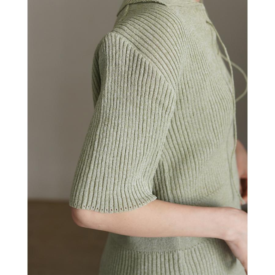 ジョイスアディッド JOICEADDED サトル アクセント ニットポロ レディース Subtle Accent Knit Polo J261KN05の画像