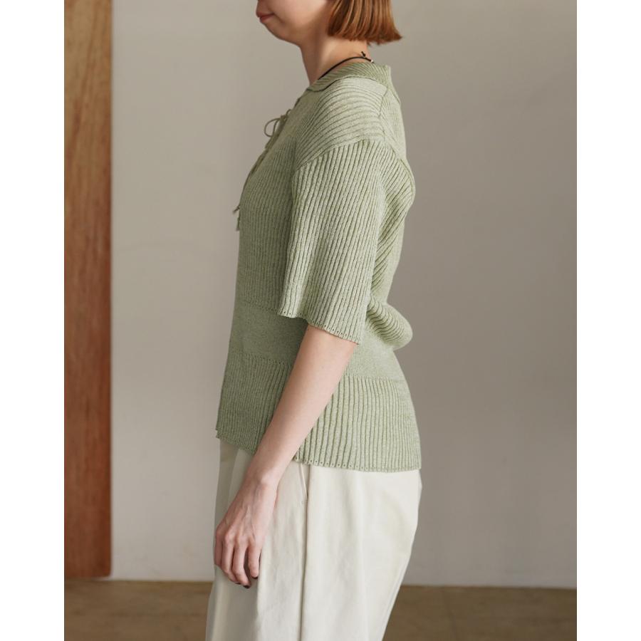 ジョイスアディッド JOICEADDED サトル アクセント ニットポロ レディース Subtle Accent Knit Polo J261KN05の画像