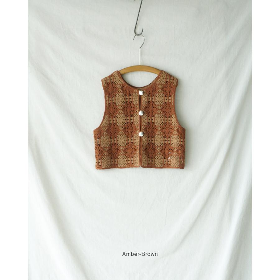 期間限定ポイント10倍！ ジョイスアディッド JOICEADDED 刺繍ベスト レディース Embroiderded Vest J261SVT02の画像