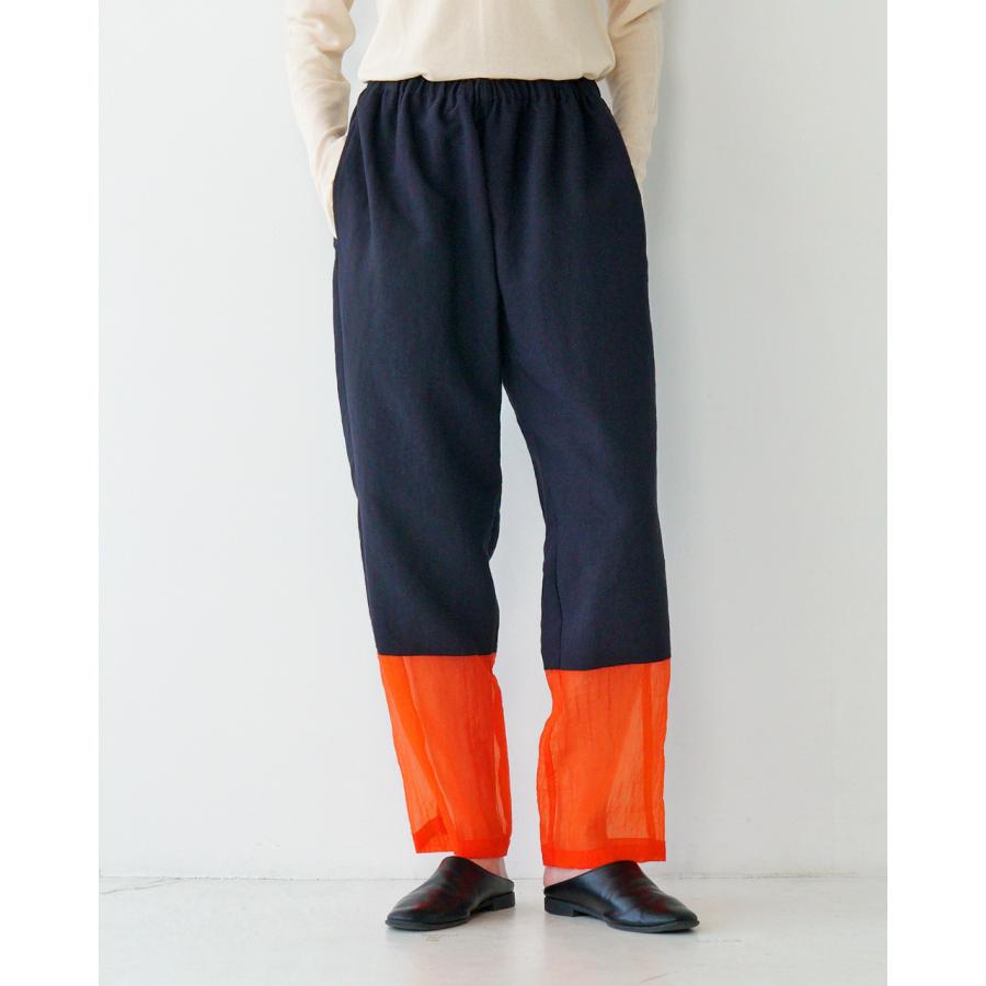 JUN MIKAMI SALE！ジュンミカミ イージーパンツ シースルーボーダー
