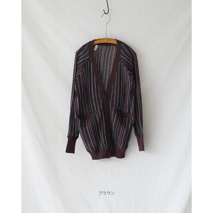 JUN MIKAMI ジュンミカミ カーディガン ストライプ レディース STRIPE