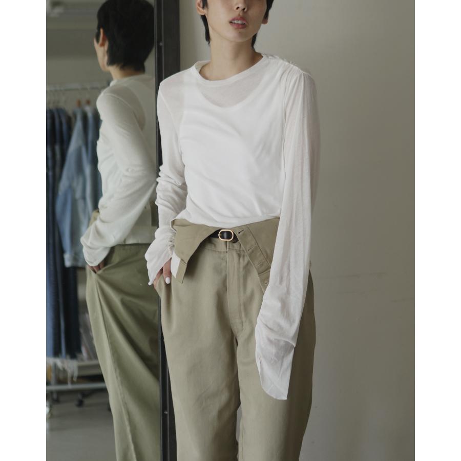 カットソー(長袖/七分) jun mikami MILANO RIB LONG SLEEVE JUN MIKAMI｜ドレープ 長袖 カットソー ドレープL/S クルーネック