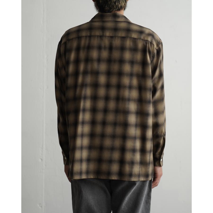 40s〜GAME AND LAKE オープンカラー　ウールシャツ　カスリ 40s GAME AND LAKE オープンカラー ウールシャツ カスリ