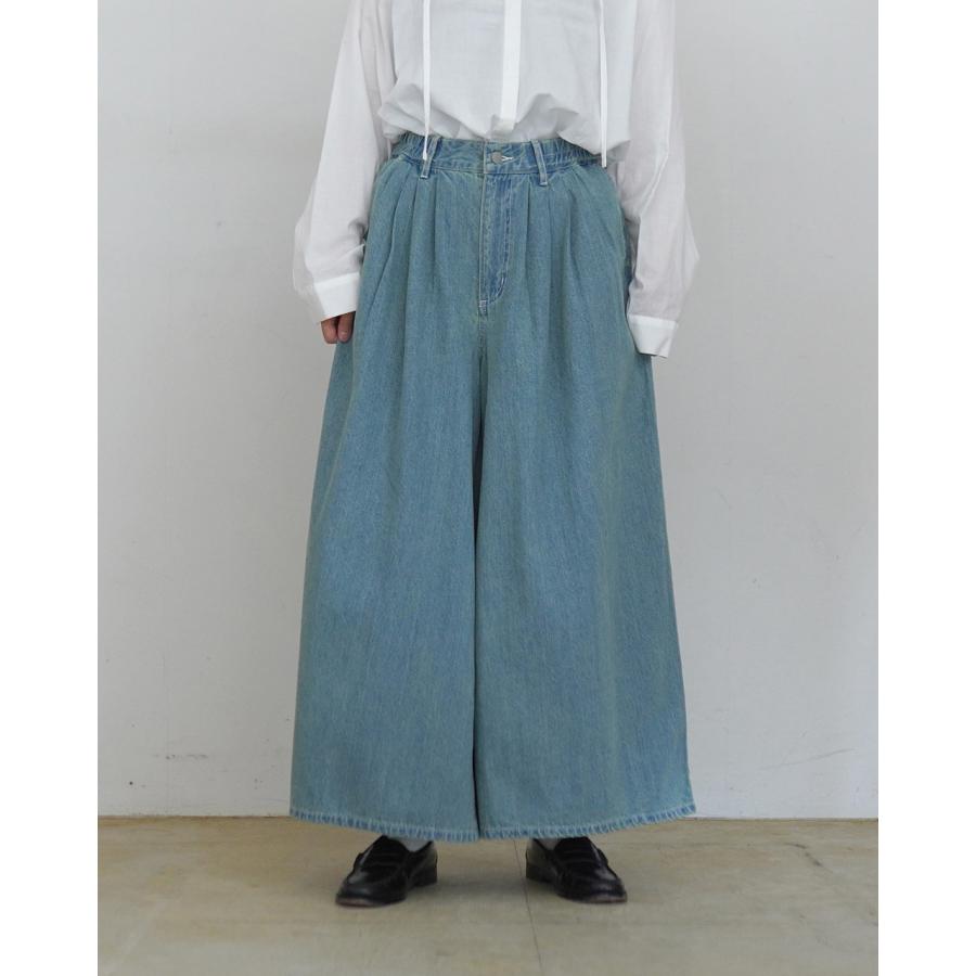 店舗用品 kely ポイント10倍 アウトレット！ケレン KELEN ワイド タック デニムパンツ