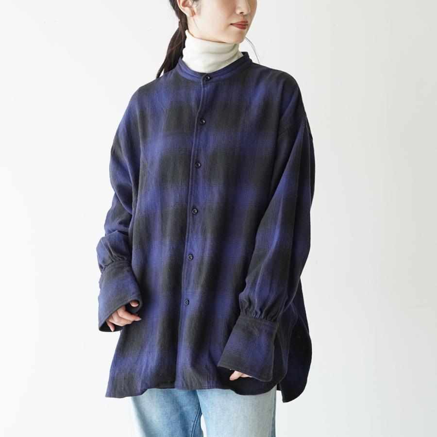 カーキ KHA:KI 2ウェイ ワイドカラー ブラウス 2WAY WIDE COLLAR BLOUSE HOMBRE レディース 2022秋冬 MIL22FBL3112 セール｜crouka｜11