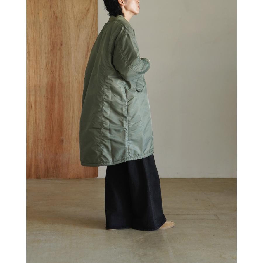 カーキ KHA:KI MA-1 コート ロングジャケット ミリタリー アウター