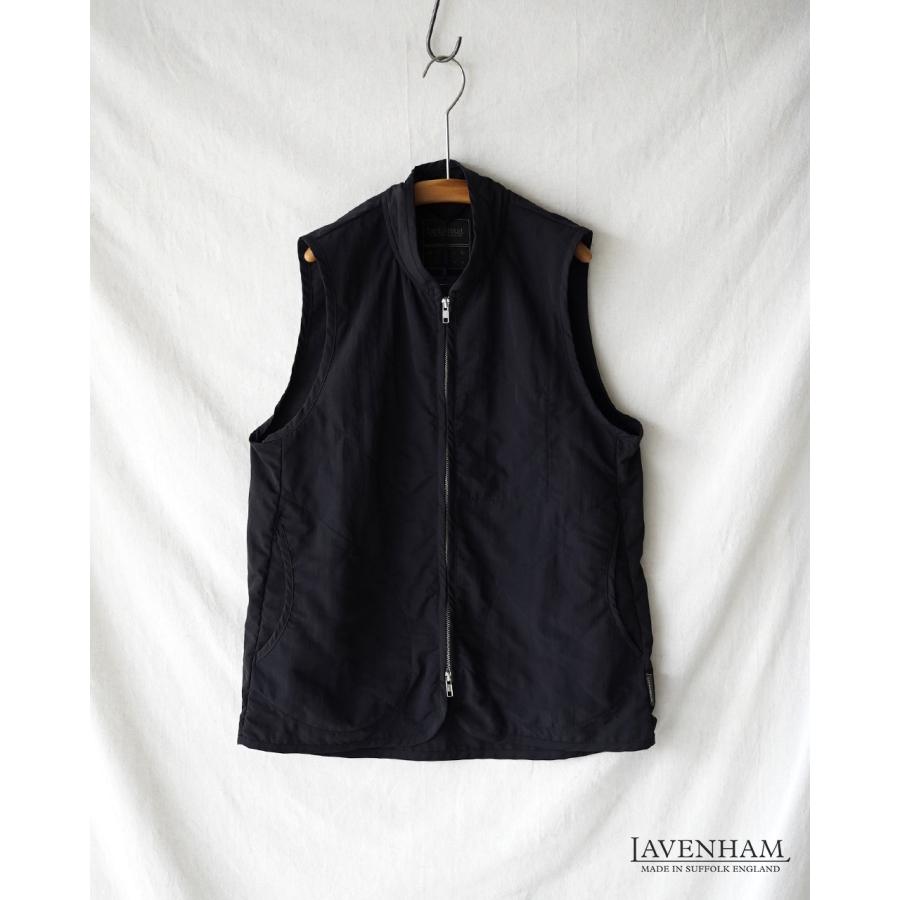 ベスト+ジレ sleeve balloon gilet (black LAVENHAM（ラベンハム） ベスト ジレ ブラックエディション ジップ