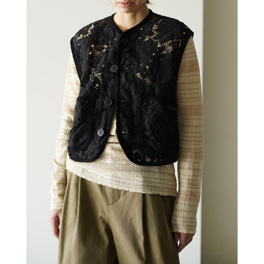 LAVENHAM ソーンハムジレ LAVENHAM（ラベンハム） ジレ ブラックエディション レース クロップド