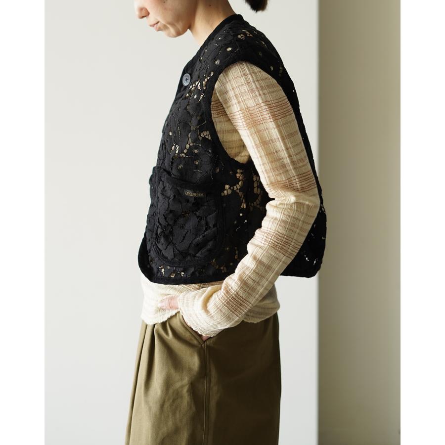 LAVENHAM（ラベンハム） ジレ ブラックエディション レース クロップド