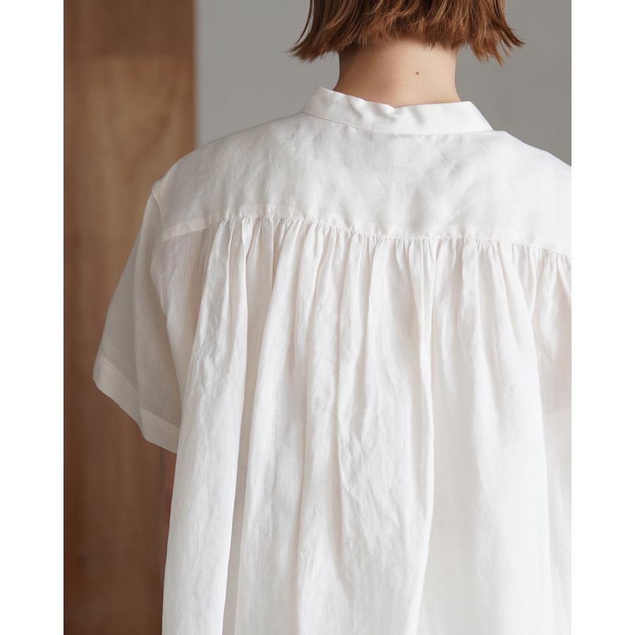 【ベージュ】ギャザーショートシャツ Heather（ヘザー） ブラウス シャツ フロントギャザーショートシャツ