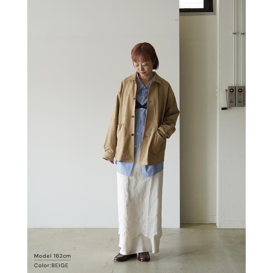 新品未使用　自由区　ベージュ シャツジャケット　ブルゾン　アウター　羽織り 楽天市場】【60％OFFクーポン対象】【在庫一掃】ノーカラー ブルゾン