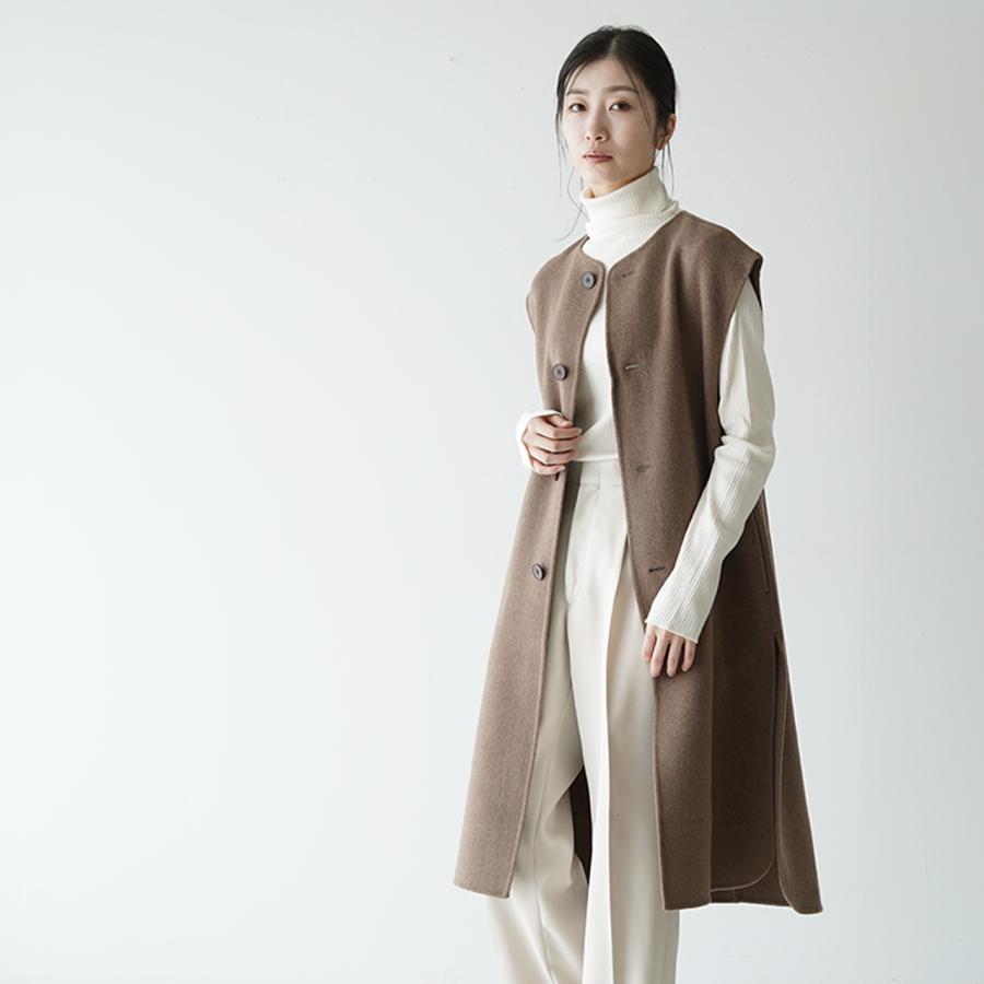 極美品♪ LOEFF Wリバー ベルテッド ロングジレ ベルト付 77,000円 LOEFF（ロエフ）の「＜LOEFF（ロエフ）＞W リバー ベルテッド