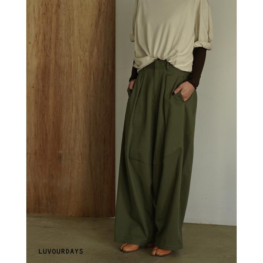 SALE！ラブアワーデイズ LUVOURDAYS ワイドパンツ ミリ樽パンツ