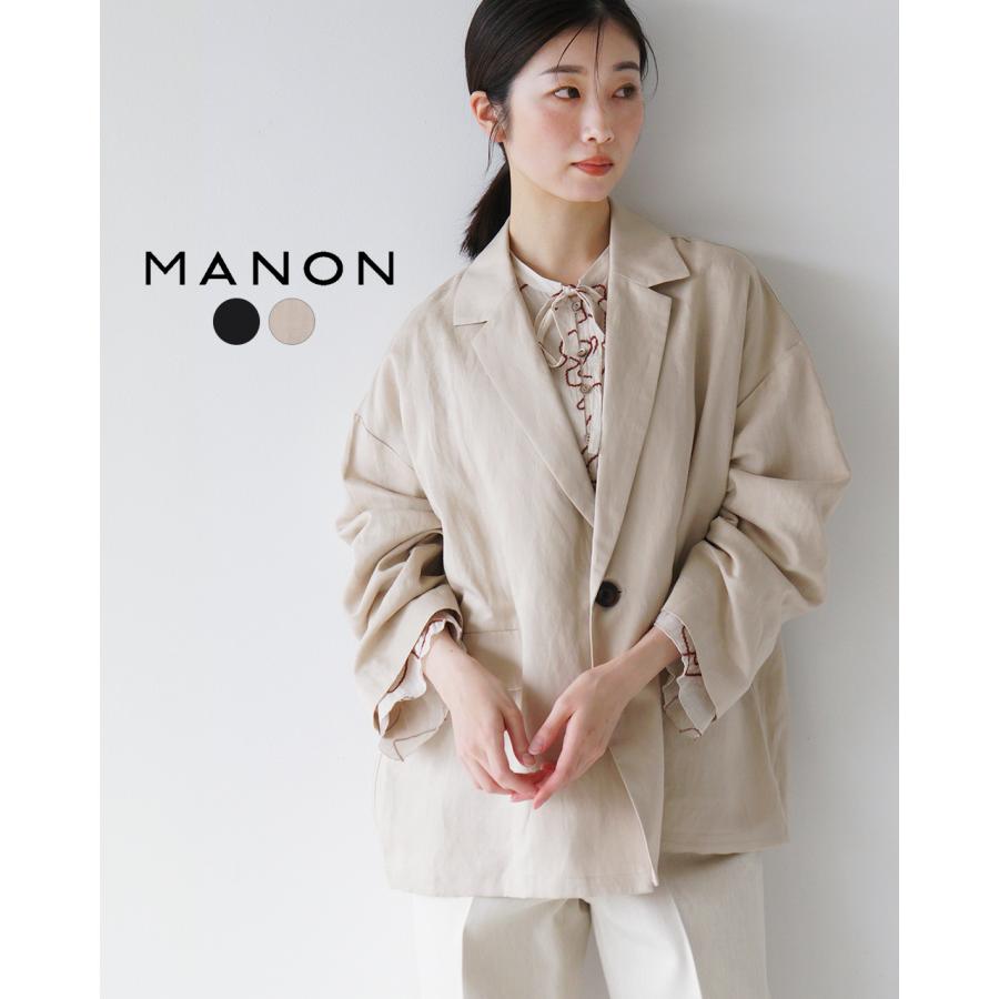 MANON マノン テーラードジャケット レディース リネンミックス MANON マノン テーラードジャケット レディース リネンミックス