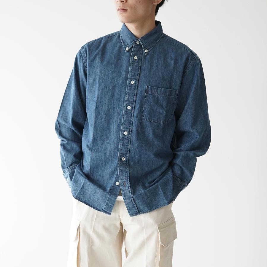 マニュアルアルファベット MANUAL ALPHABET 6oz DENIM BD SHT Bulging Fit 2023春夏メンズ