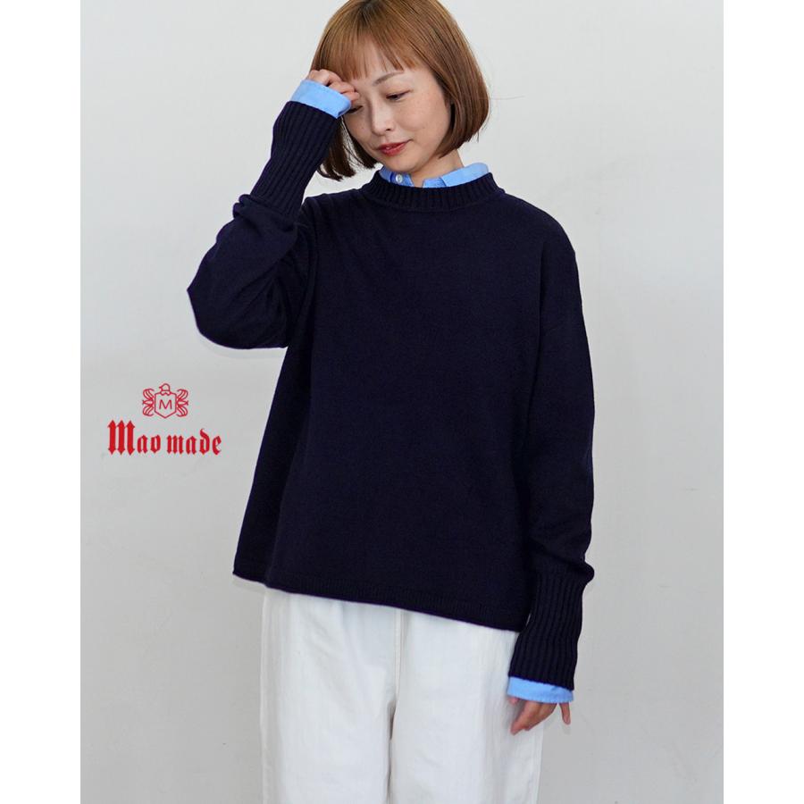 mao made（マオメイド） 異ゲージリブ クルーネック プルオーバー