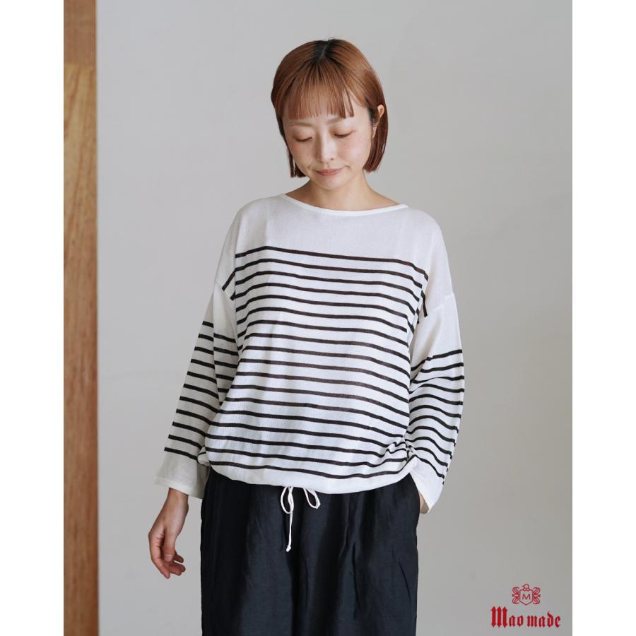 mao made（マオメイド） ポイント10倍 プルオーバー パネルボーダー裾