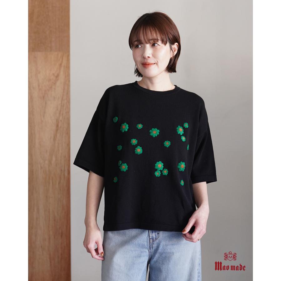 mao made（マオメイド） maomade Tシャツ ロゴ ザクザク シシュウ 5分 