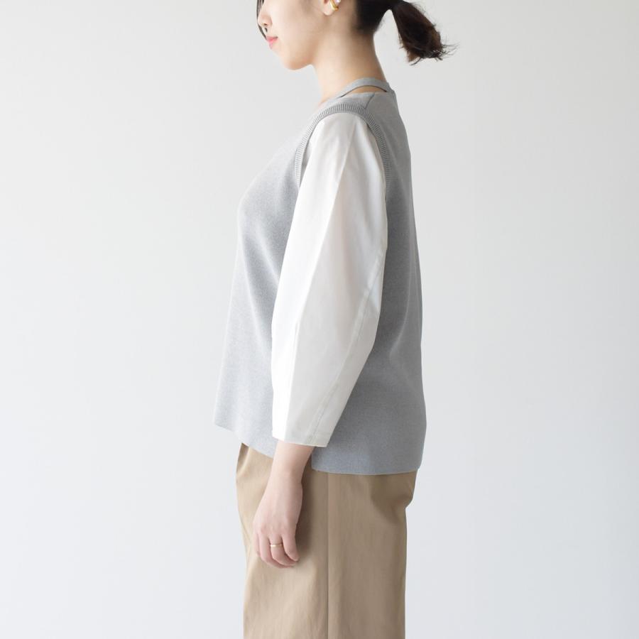 マルシャル テル MARECHAL TERRE ニット ブラウス Knit blouse Vネック 切り替えし プルオーバー レイヤード風 ZMT201KN328｜crouka｜11