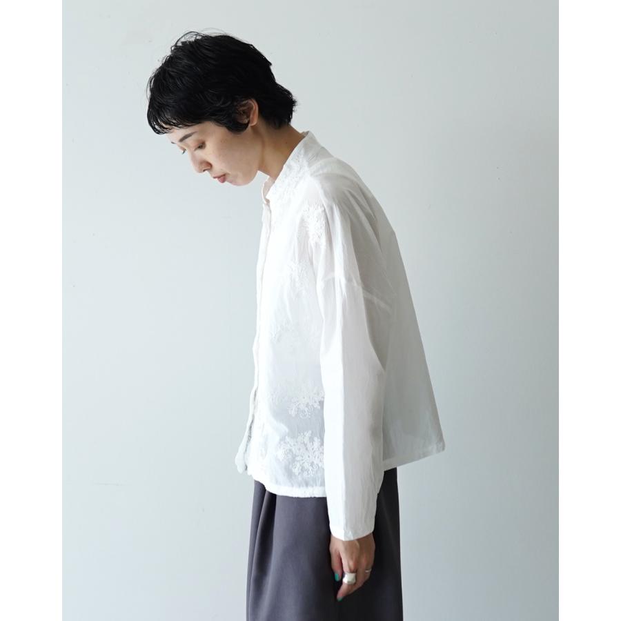 【未使用】mizuiro ind スタンドカラーワイドシャツ 日本製 mizuiroind ブラウス シャツ mizuiro ind スタンドカラーワイド