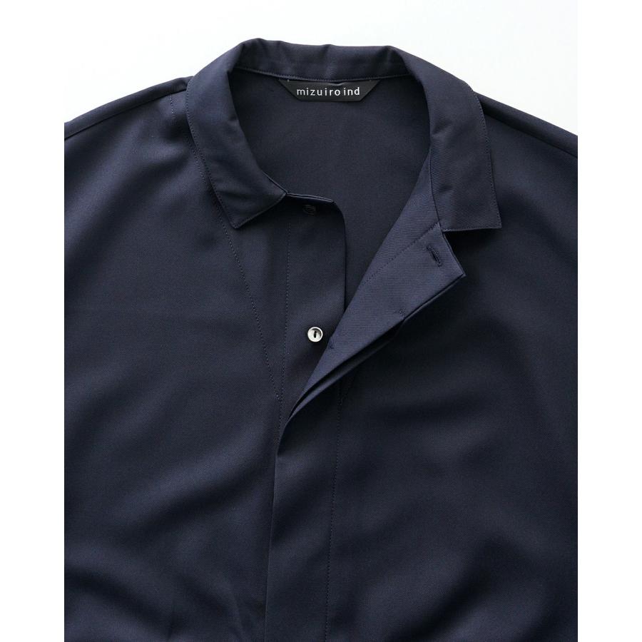 タグあり　mizuiro ind ペインターライクワンピース　半袖　ネイビー タグあり mizuiro ind ペインターライクワンピース 半袖 ネイビー