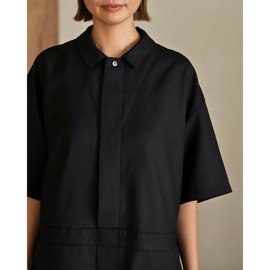 タグあり　mizuiro ind ペインターライクワンピース　半袖　ネイビー タグあり mizuiro ind ペインターライクワンピース 半袖 ネイビー