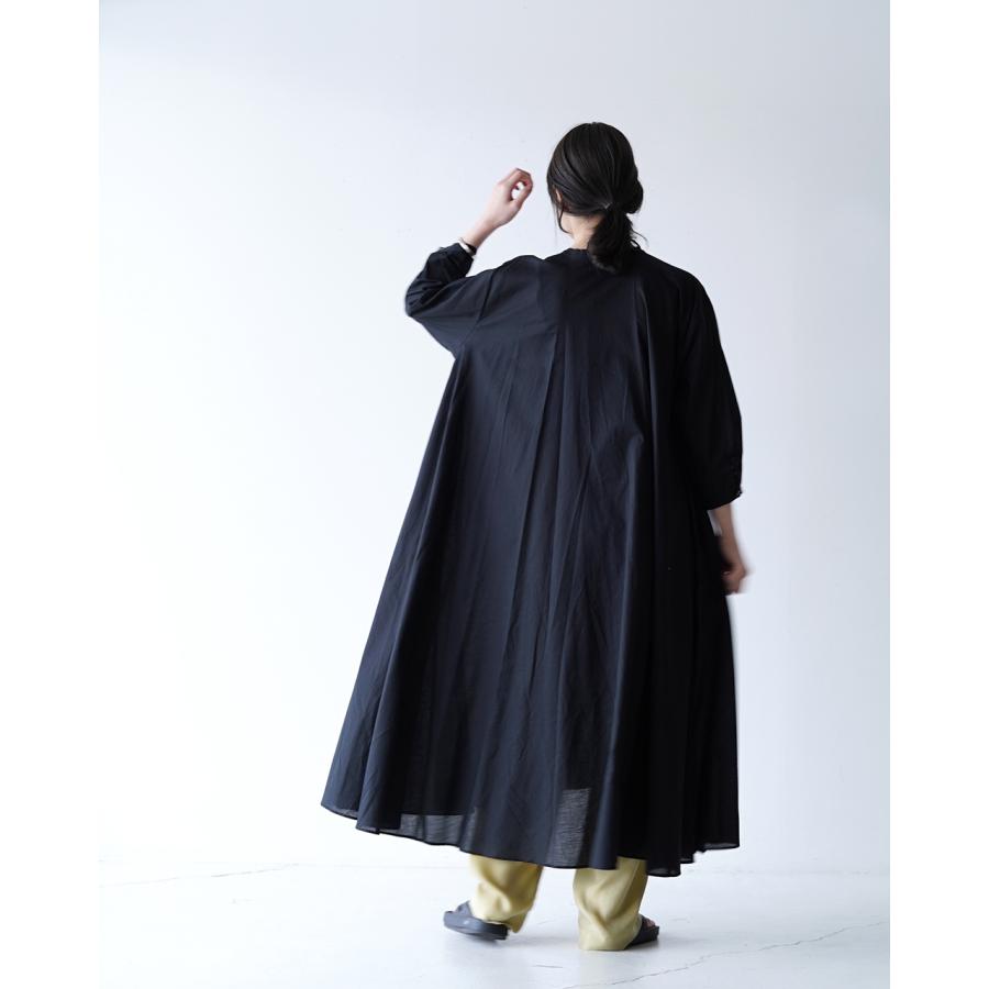 ミズイロインド mizuiro ind スタンドカラー フレア ロング ワンピース stand collar flare long OP レディース 2024春夏 2-250009｜crouka｜06