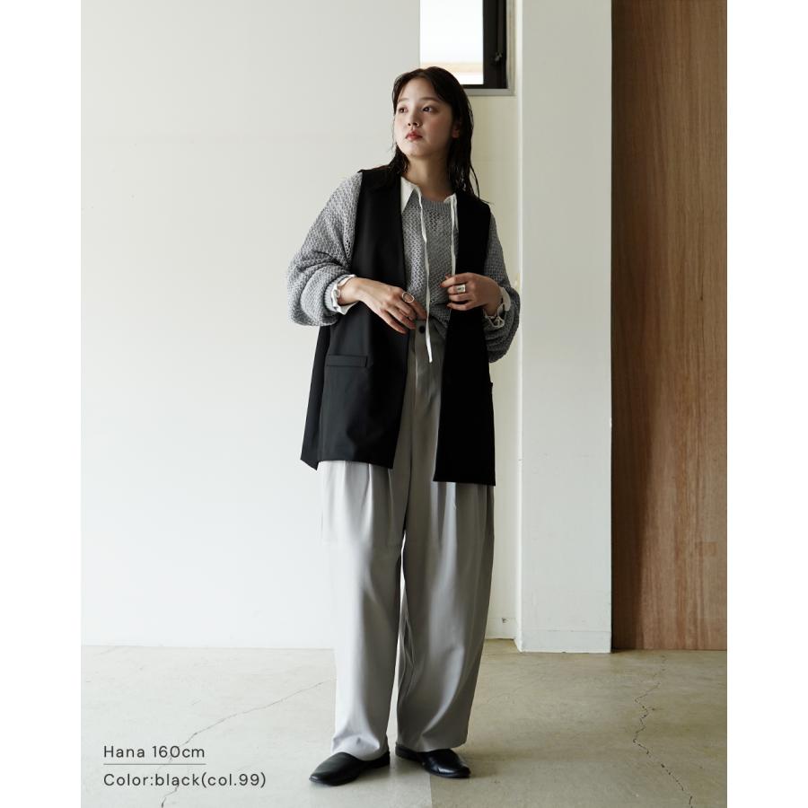 美品✨ミズイロインド 2024年 ディープVネックワイドベスト ジレ 完売 mizuiroind（ミズイロインド） ベスト ジレ ディープVネックワイド