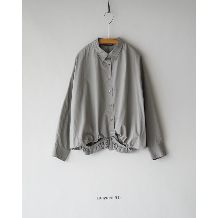 【未使用】mizuiroind バルーンシャツ　グレー mizuiroind（ミズイロインド） シャツ ロングスリーブ バルーンシャツ