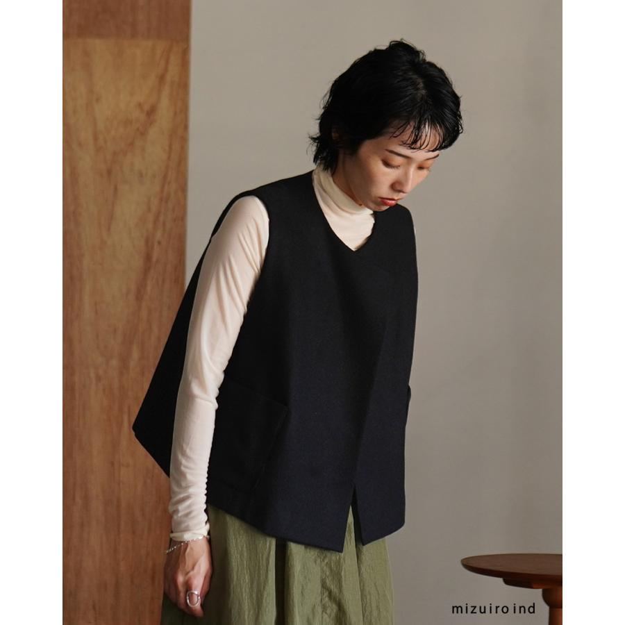 ミズイロインド　ブラックデニム　ベスト mizuiroind ミズイロインド mizuiro ind ベスト レディース VEST