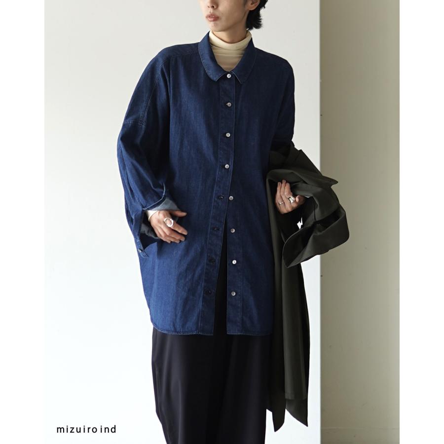 ミズイロインドデニムワイドシャツ 楽天市場】mizuiro ind ミズイロインド｜デニムワイドシャツ 3-230101